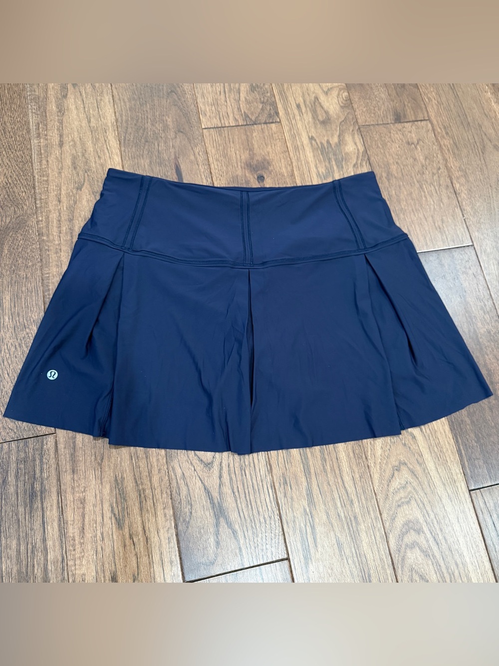 lululemon athletica navy blue lost in pace high waisted flare skirt skort 10 Tal - Picture 7 of 10
